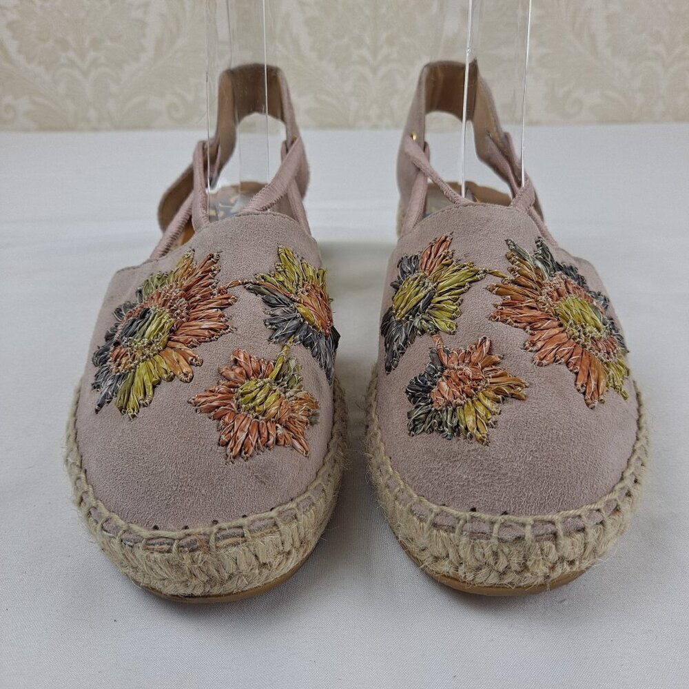 Anthropologie Kanna Sz 36 (US 6) Blush Pink Leather Espadrilles Boho Embroidery